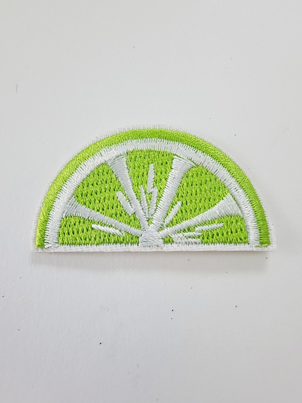 Lime Green and White Half-Moon Patch